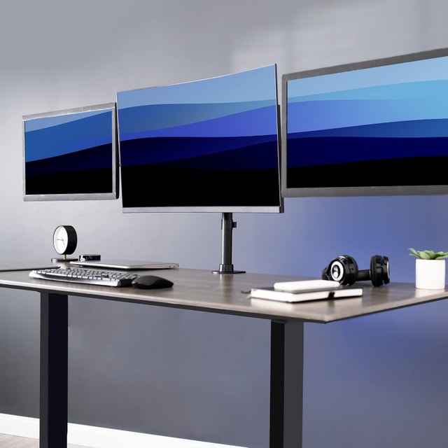 Triple Monitor Mount - 3 LCD Screens up to 24" - STAND-V003M - photo 2