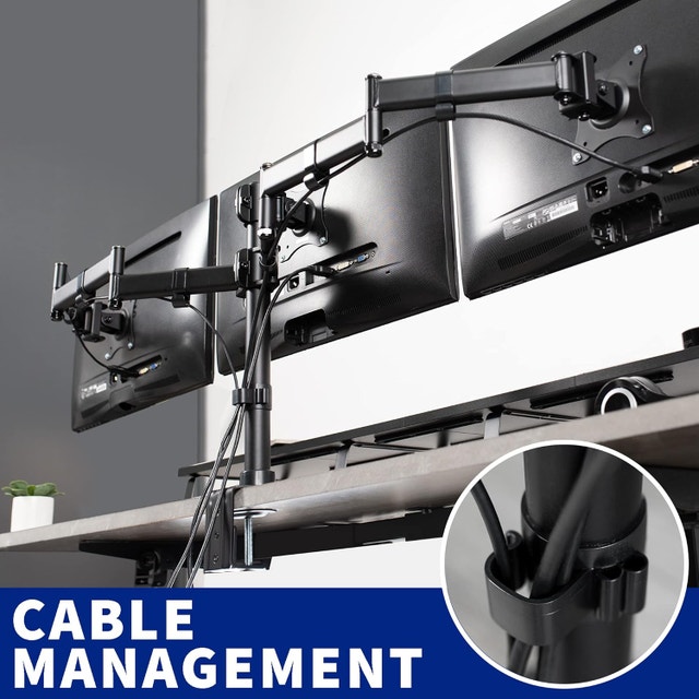Triple Monitor Mount - 3 LCD Screens up to 24" - STAND-V003M - photo 5