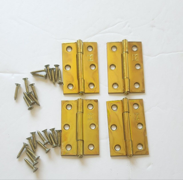 Various Door Hinges - Brass Tone and Painted