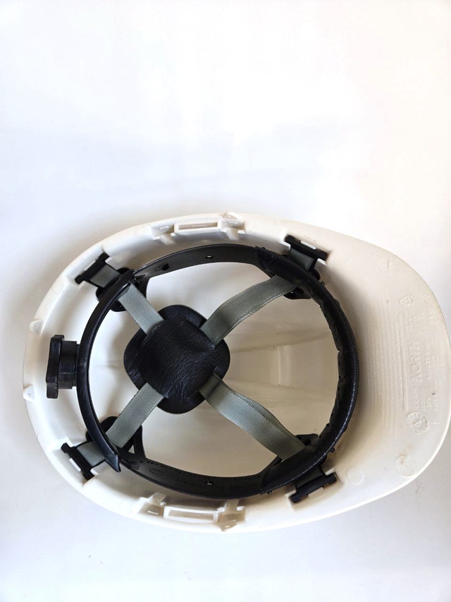 Adjustable White Visitor Hard Hat Safety Helmet - photo 2