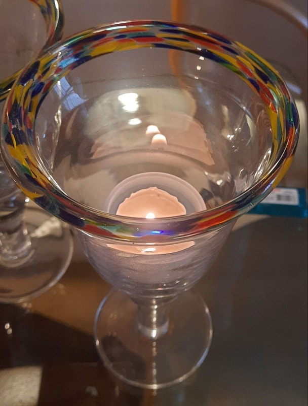 Multi-Color Confetti Rimmed Margarita Glass - photo 4