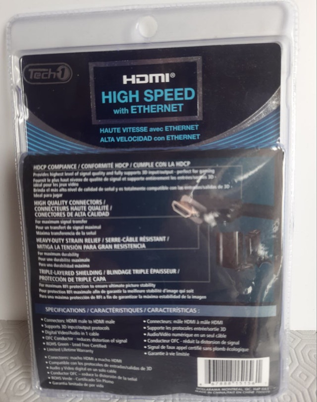 Tech1 HDMI High Speed Ethernet Cable 5ft - New - photo 2