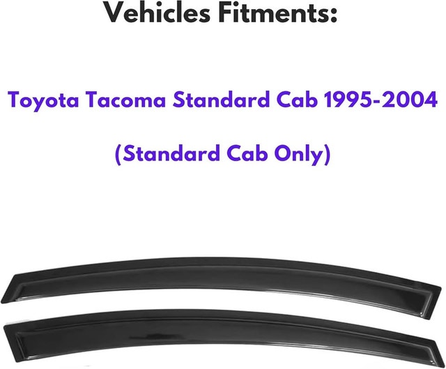 Toyota Tacoma 1995-2004 Standard Cab Window Visors - NEW - photo 3