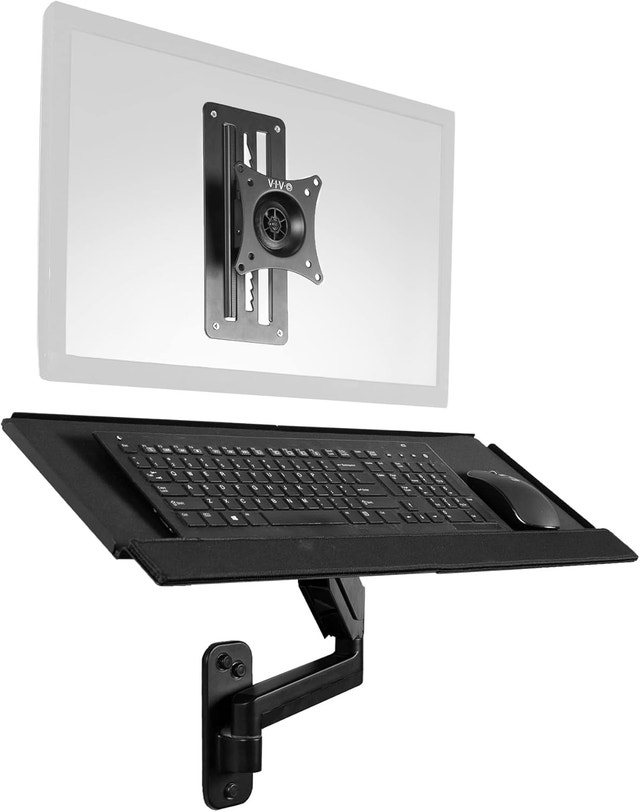 VIVO Single Monitor Wall Mount & Keyboard Tray Combo (MOUNT-VWKB - photo 2