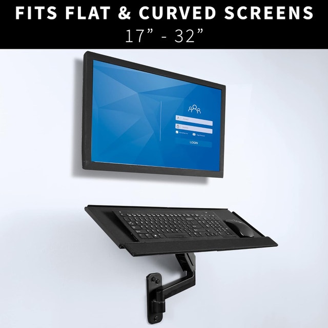 VIVO Single Monitor Wall Mount & Keyboard Tray Combo (MOUNT-VWKB - photo 3