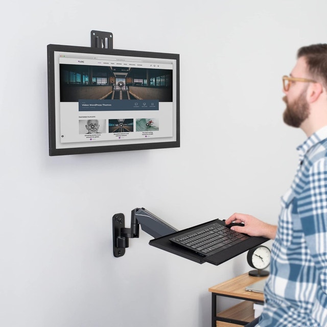 VIVO Single Monitor Wall Mount & Keyboard Tray Combo (MOUNT-VWKB - photo 4