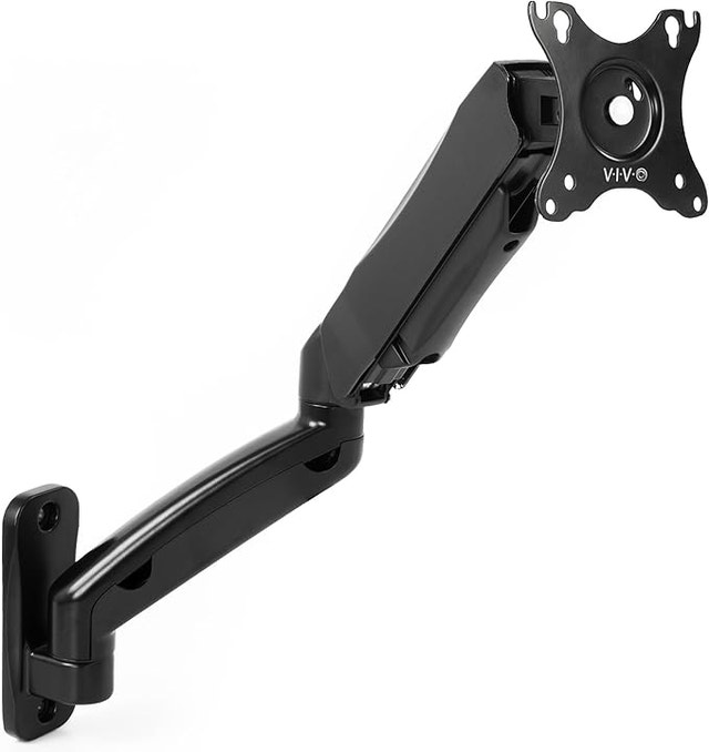 Pneumatic Arm Single Monitor Wall Mount