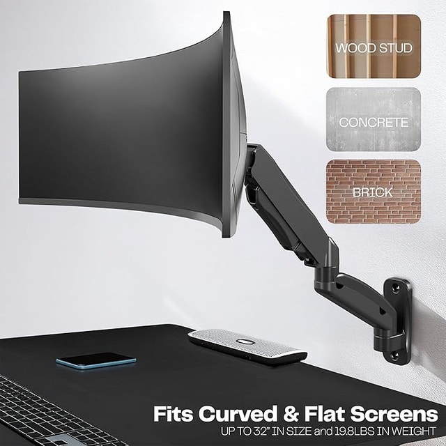 Pneumatic Arm Single Monitor Wall Mount - photo 4