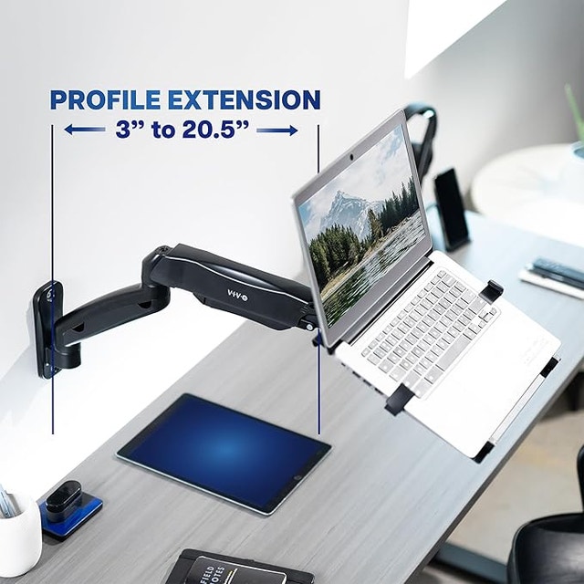 Height Adjustable Pneumatic Laptop Wall Mount