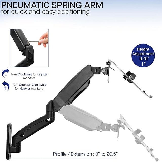 Height Adjustable Pneumatic Laptop Wall Mount - photo 5