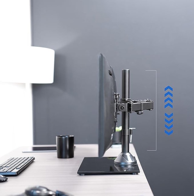 Freestanding Dual Monitor Stand with Sleek Glass Base - photo 3