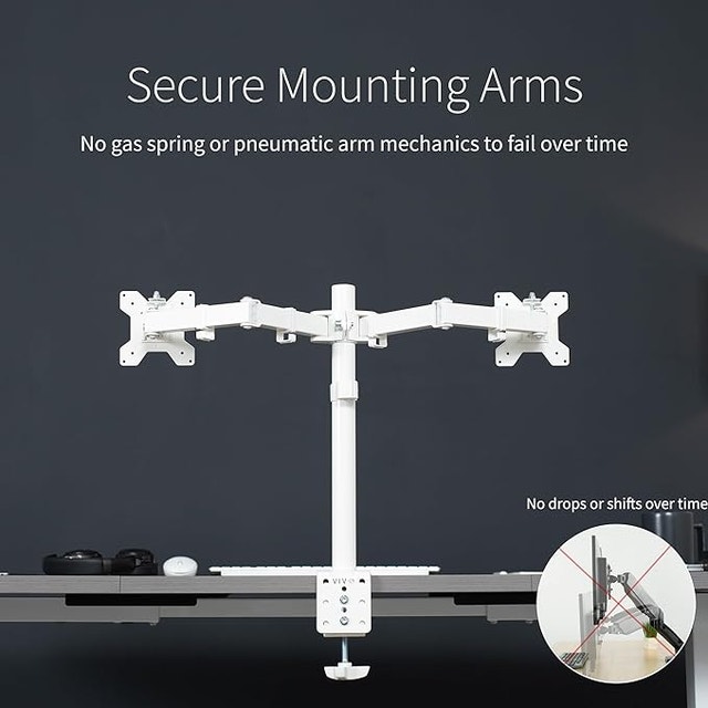 White Dual Monitor Desk Mount - photo 4