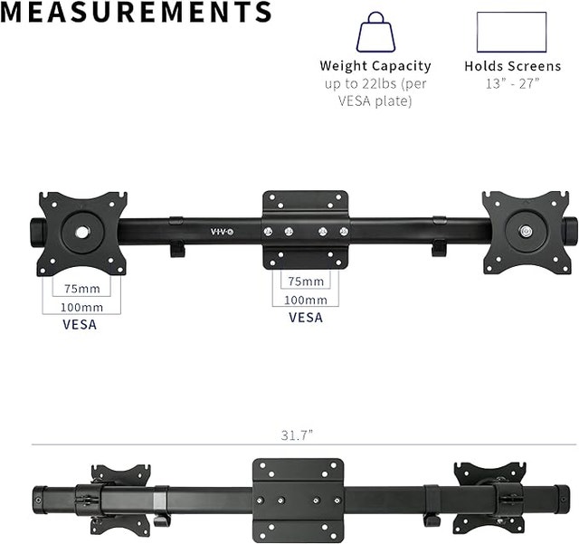 VIVO Dual VESA Bracket Adapter for 2 Monitors - photo 4