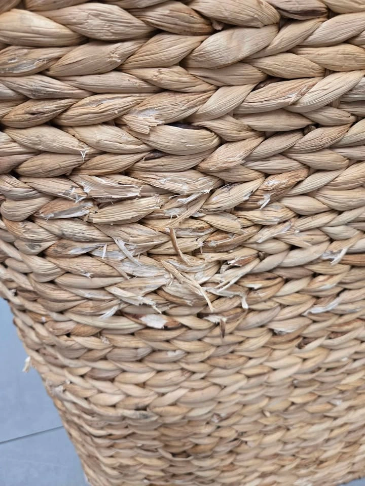 Natural Wicker Water Hyacinth Double Laundry Hamper - photo 4