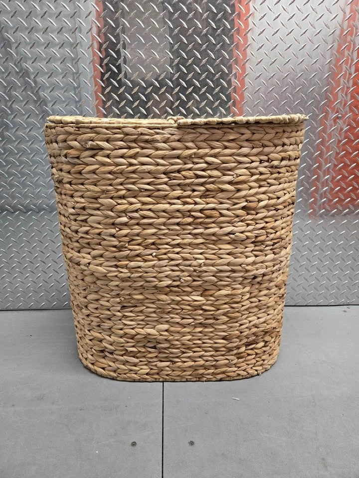 Natural Wicker Water Hyacinth Double Laundry Hamper - photo 5