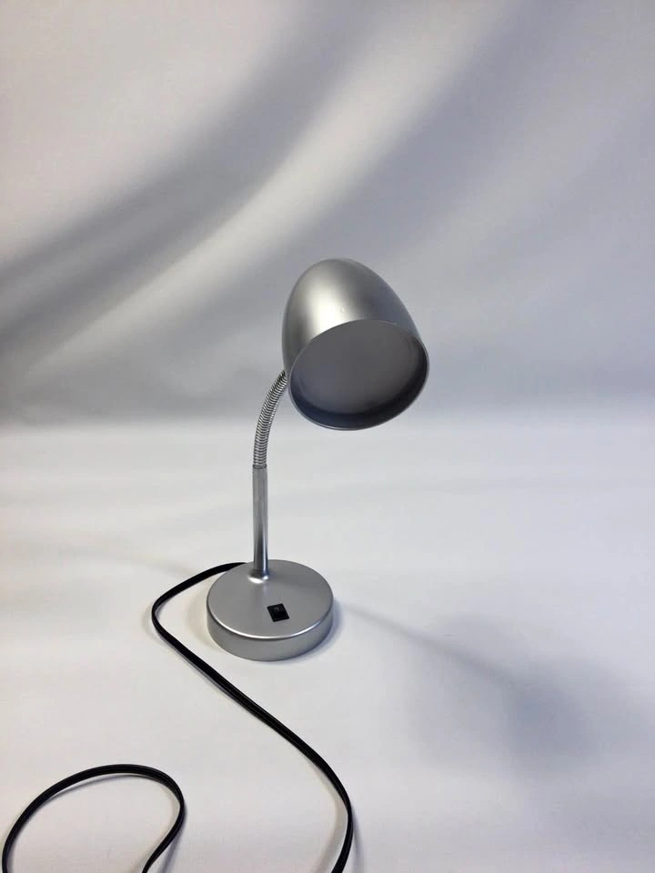 Silver flexible LED desk lamp 16” height