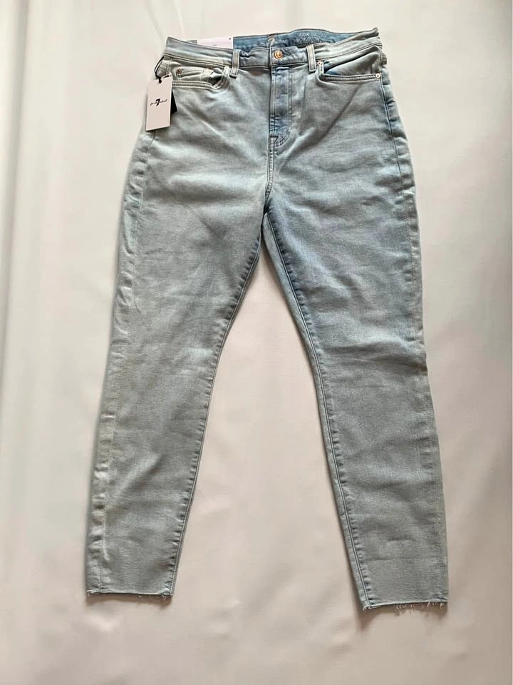 7 For All Mankind High Waist Ankle Skinny Jeans Size 32 NWT