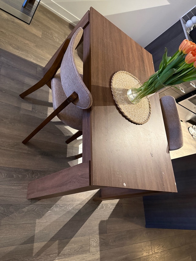 Modern Dark Wood Dining Table - photo 2
