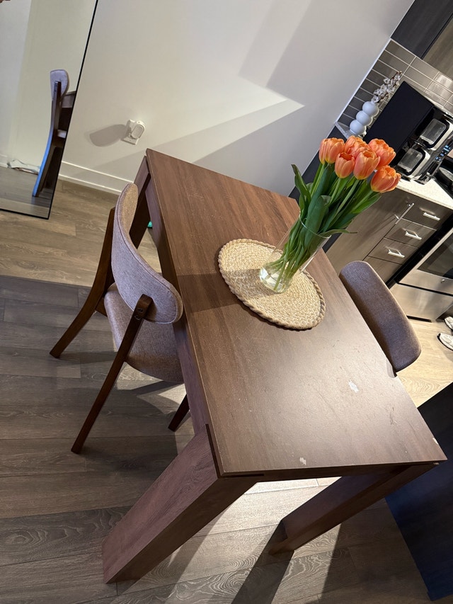 Modern Dark Wood Dining Table - photo 3