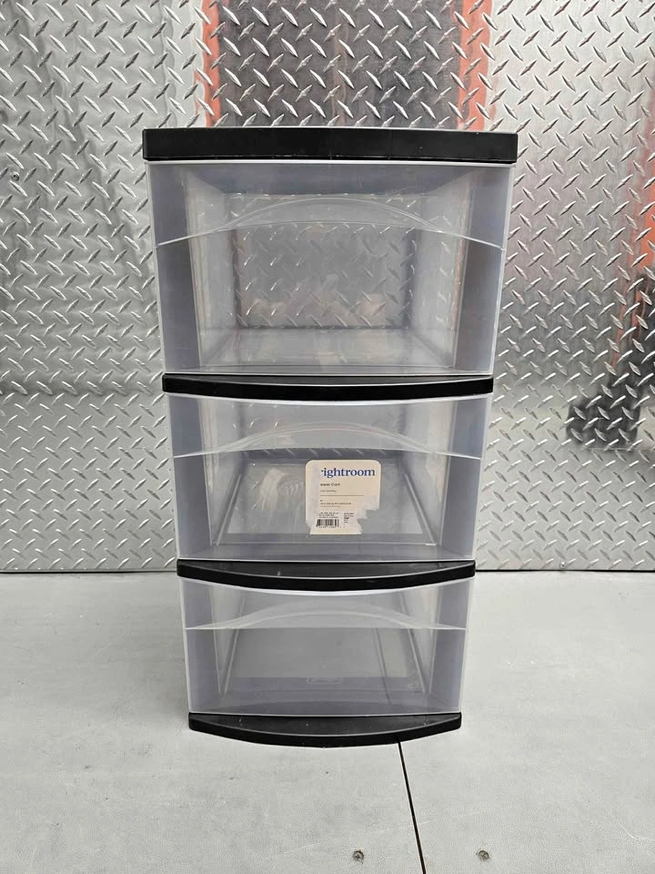Sterilite 3-Drawer Clear Plastic Storage Cart
