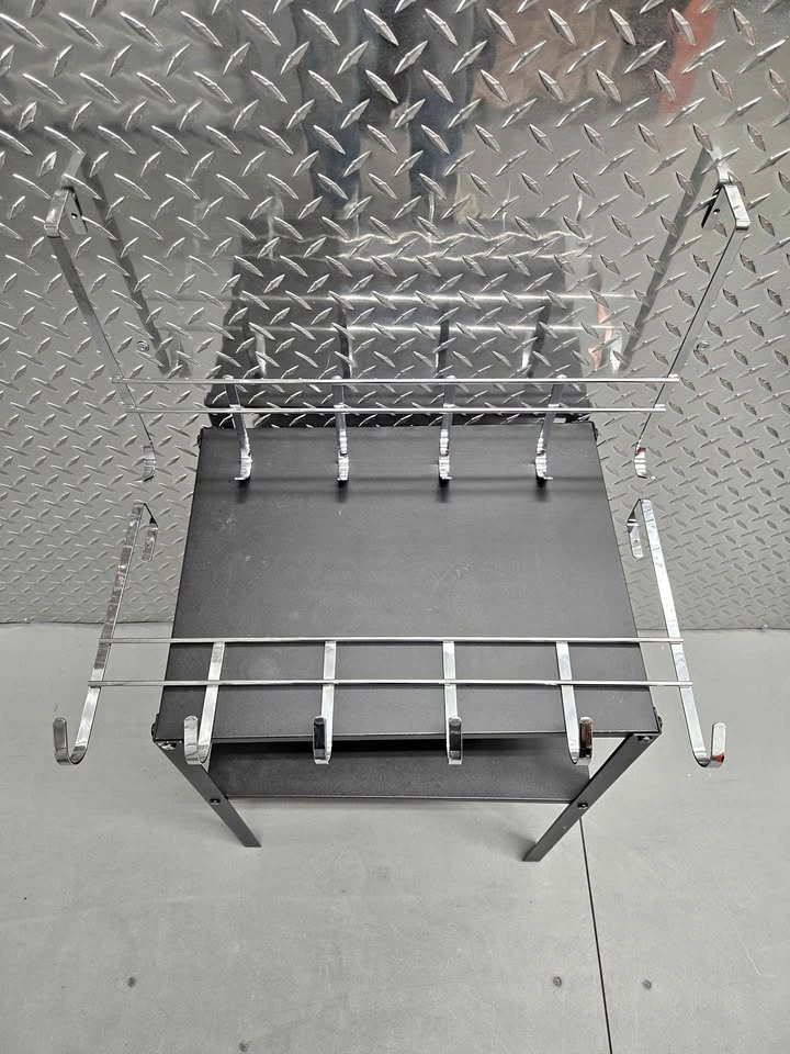 2-shelf stand with over-door hooks