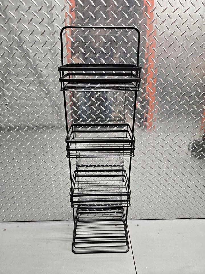 Black metal 4-tier wire rack