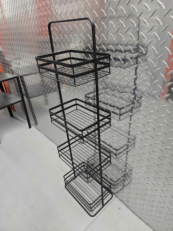Black metal 4-tier wire rack - photo 2