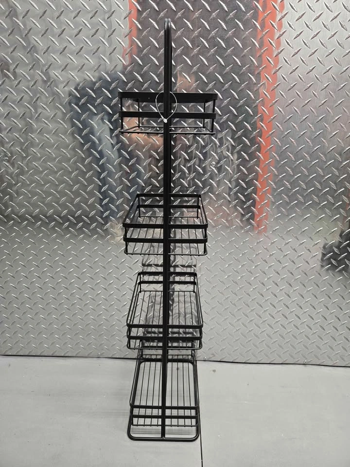 Black metal 4-tier wire rack - photo 3