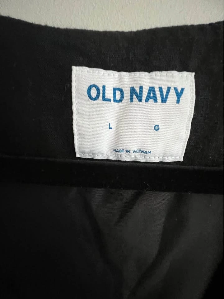 Old Navy black linen vest waistcoat size L moving sale wardrobe - photo 3