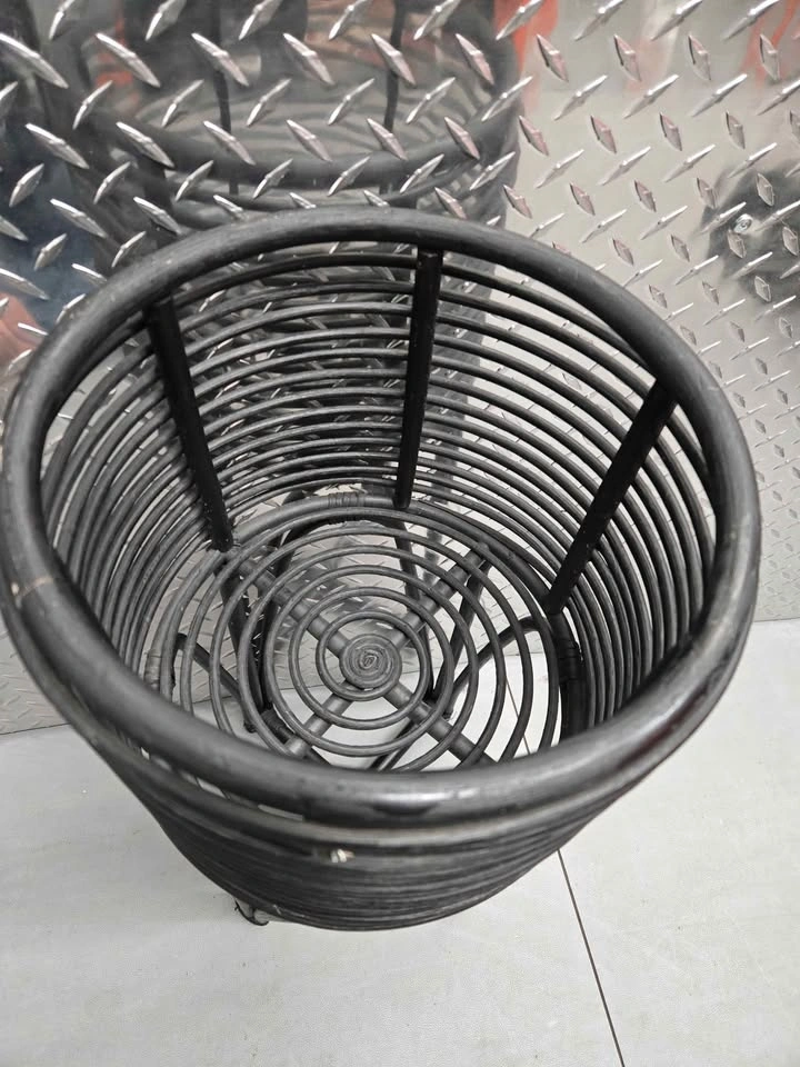Black Woven Rattan Plant Stand - photo 2