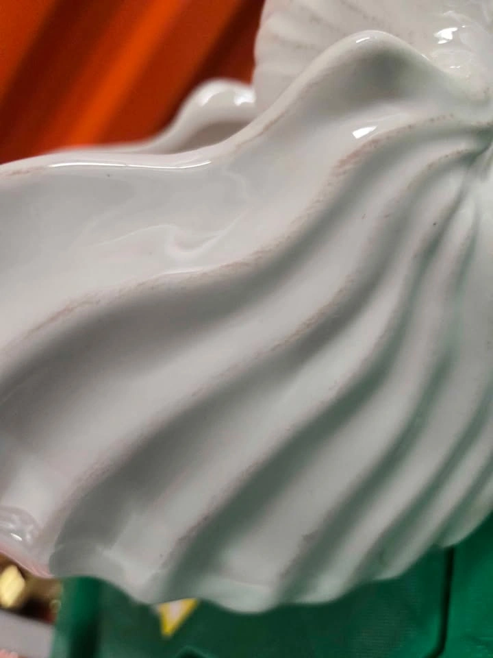 White Ceramic Nautilus Shell Planter - photo 4