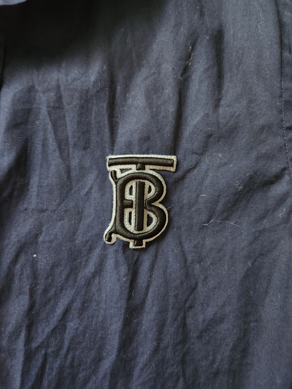 Burberry TB Monogram Button Down Long Sleeve Shirt Navy Men's XS - photo 2