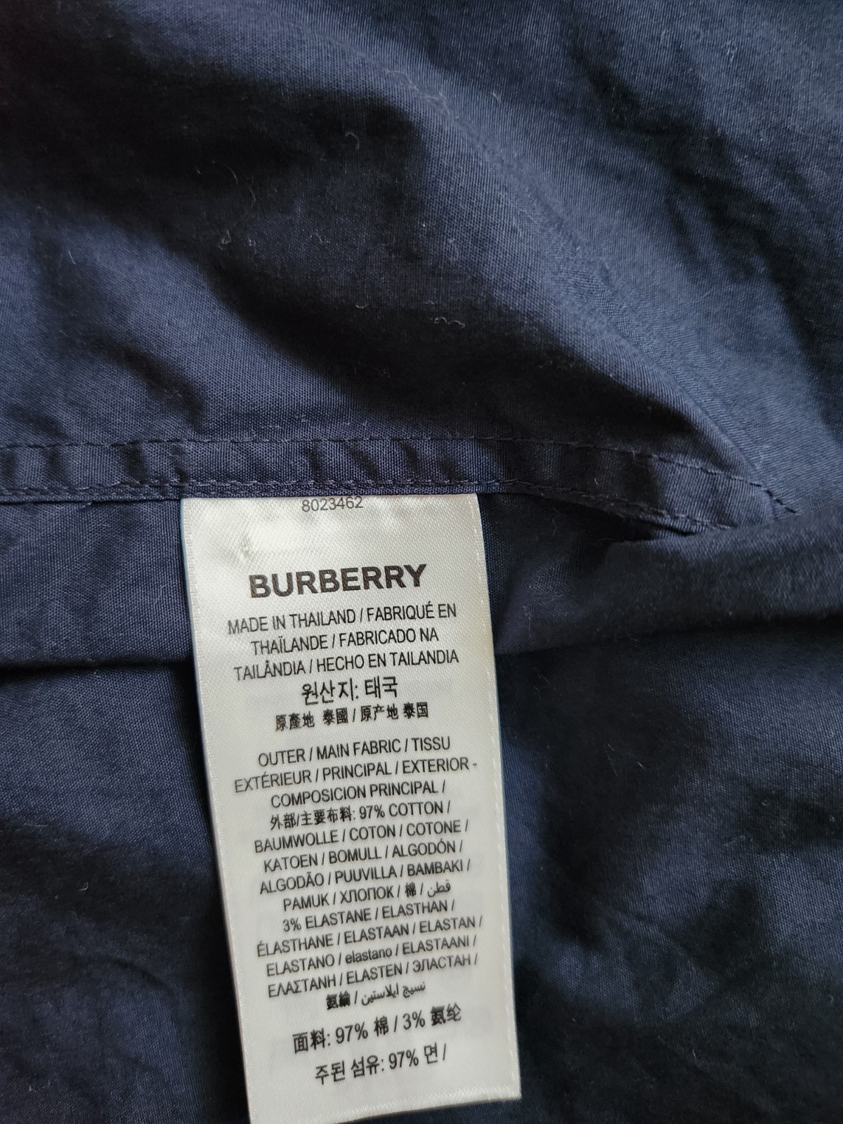 Burberry TB Monogram Button Down Long Sleeve Shirt Navy Men's XS - photo 4