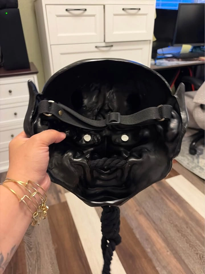 Black Japanese Oni Mask – Samurai Demon/Hannya Cosplay Mask - photo 2