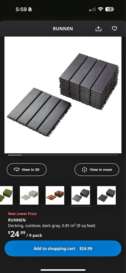IKEA RUNNEN, Decking, 80 Tiles