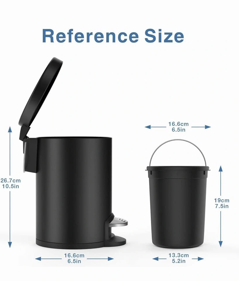 Black Trash Can with Lid Soft Close - photo 3