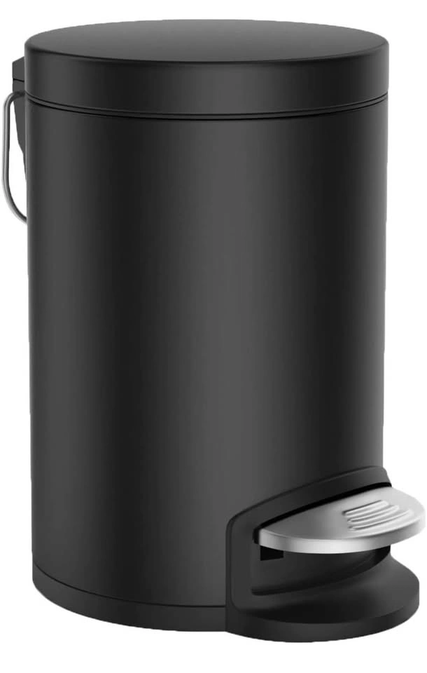Black Trash Can with Lid Soft Close - photo 4
