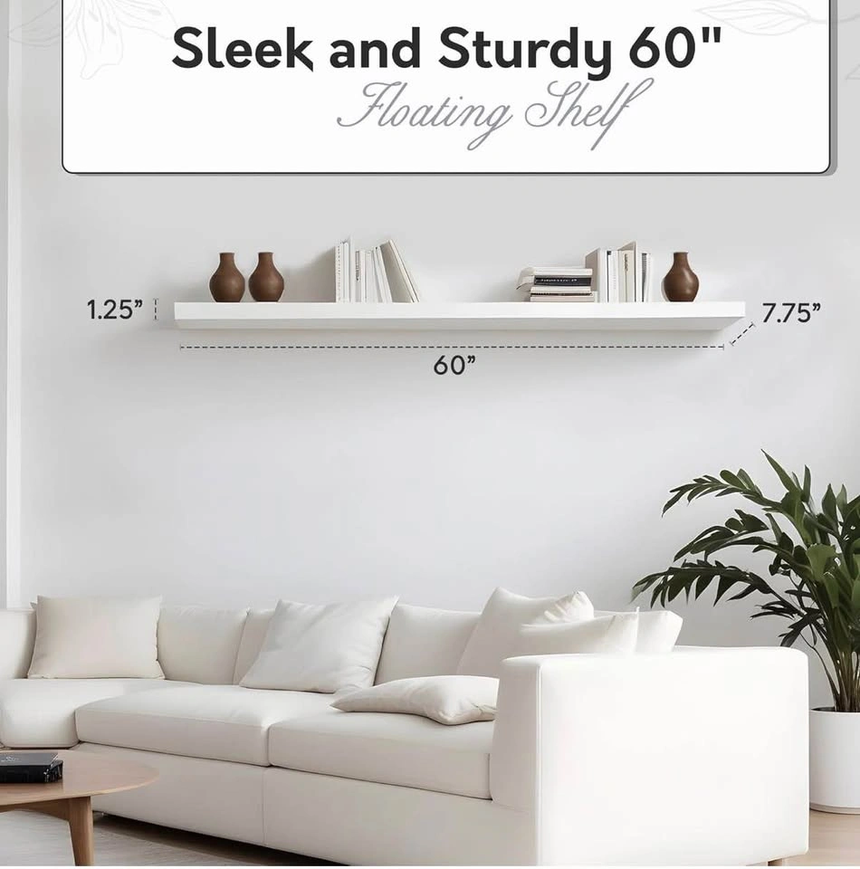 White Long Floating Shelf (2 of them) - photo 4