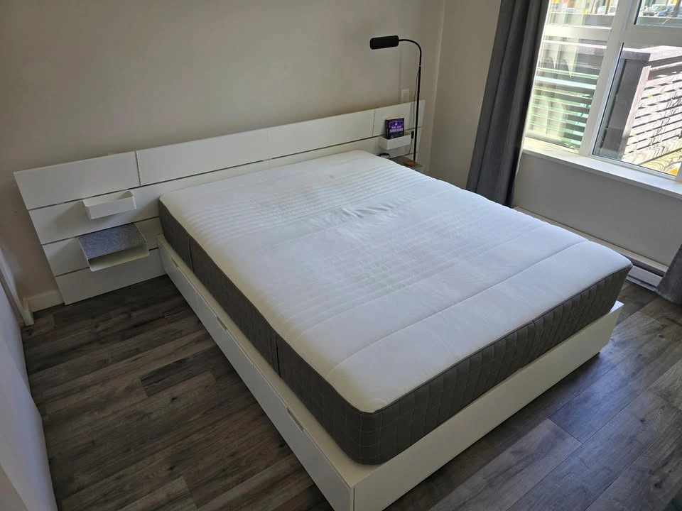 IKEA NORDLI Queen Bed Frame w/ Storage & Headboard + Mattress - photo 4