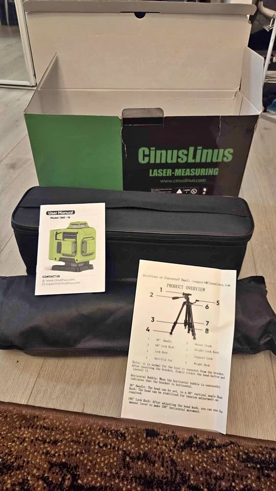 CinusLinus Laser Level 360 Self Leveling with Tripod