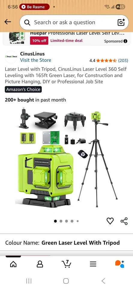 CinusLinus Laser Level 360 Self Leveling with Tripod - photo 4