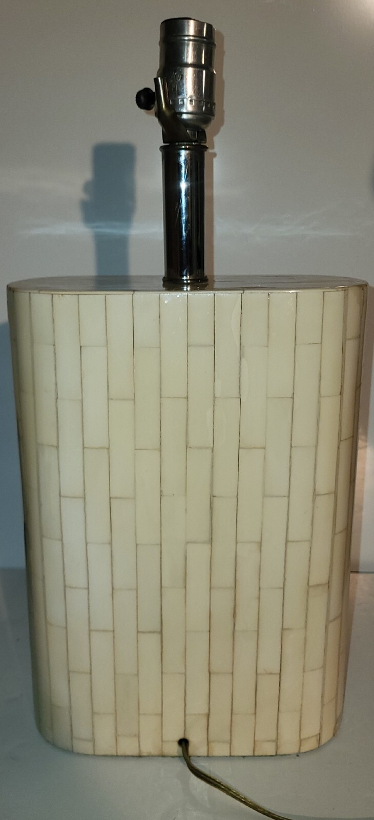 Post Modern Oval Camel Bone Lamp, 1980s, No Shade - photo 5