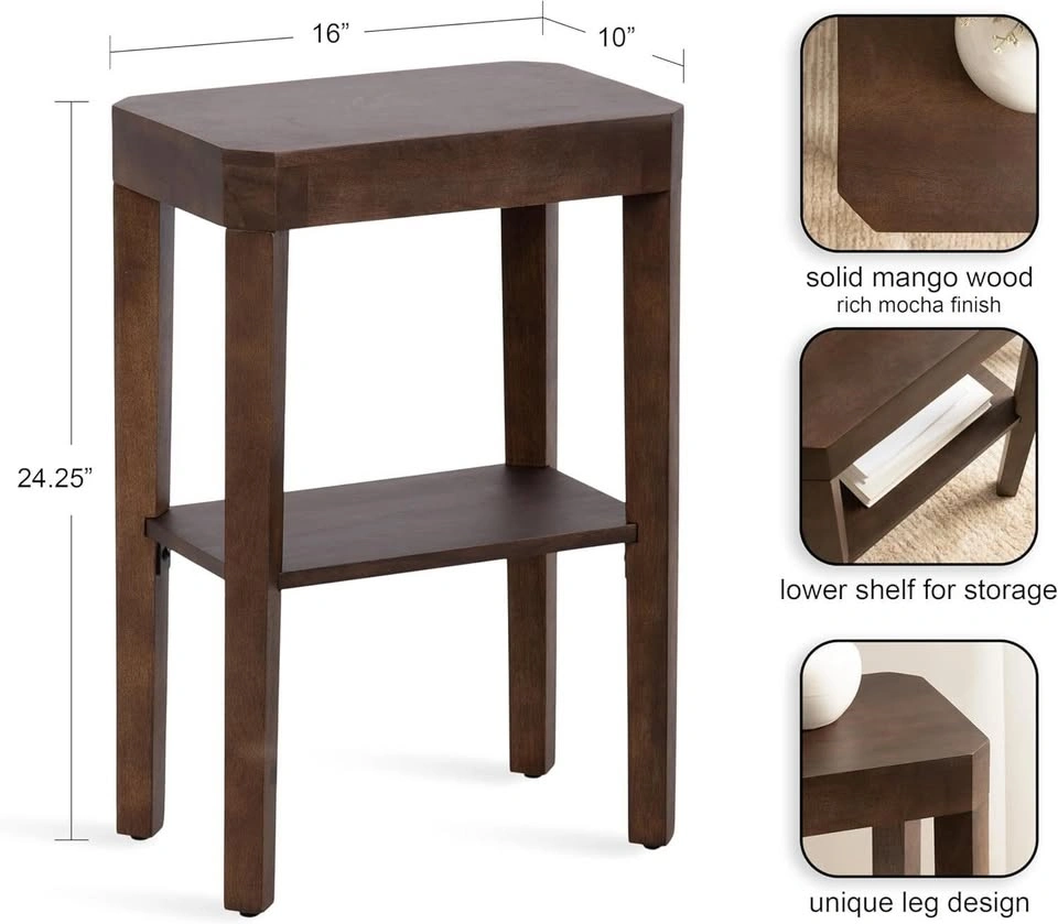 Kate and Laurel Talcott Modern Rectangle Wood Side Table - photo 3