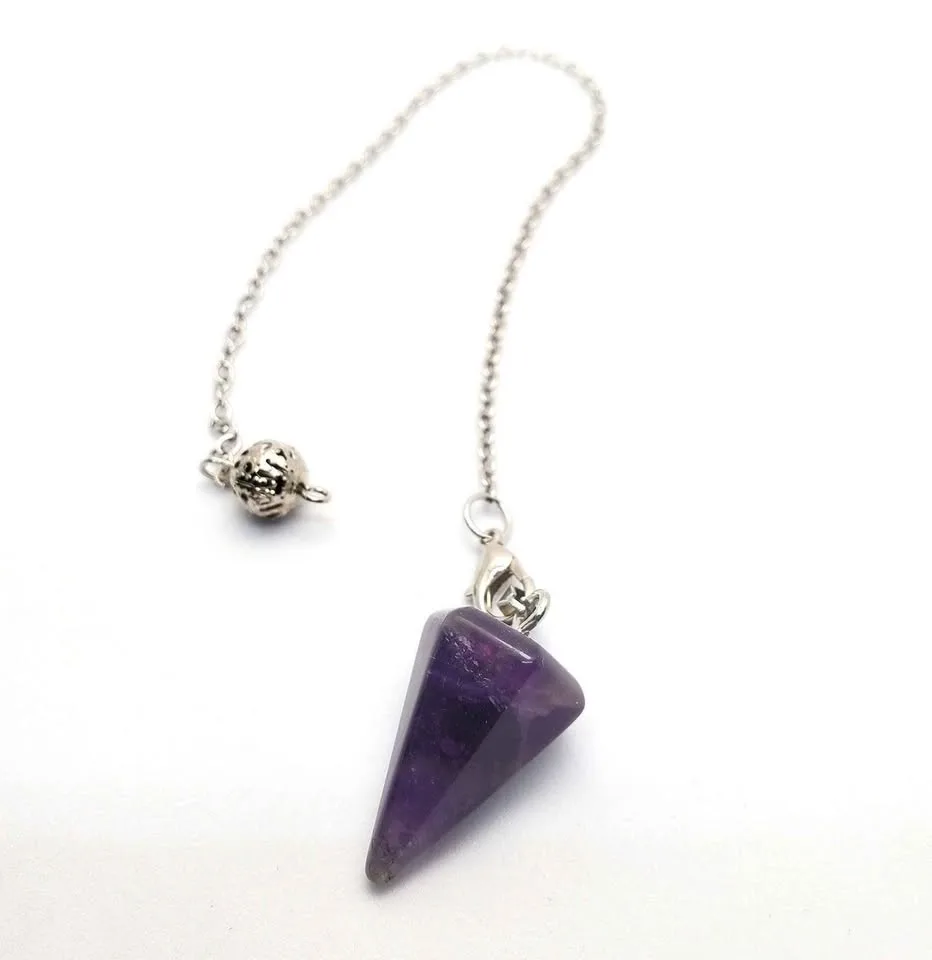 Amethyst Pendulum With Chain NEW image indicator(2)