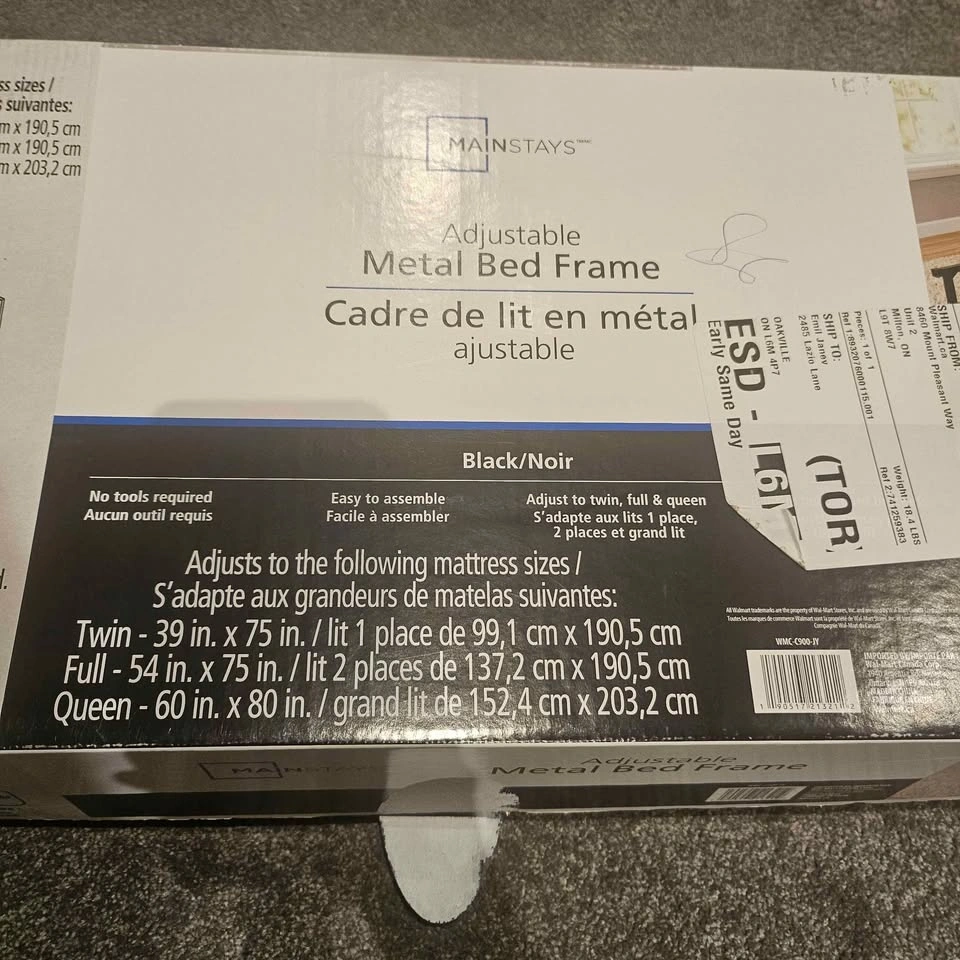 Adjustable Metal Bed Frame - Twin/Double/Queen - photo 4