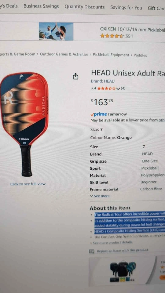 HEAD Unisex Adult Radical Pro 2024 Pickleball Paddle