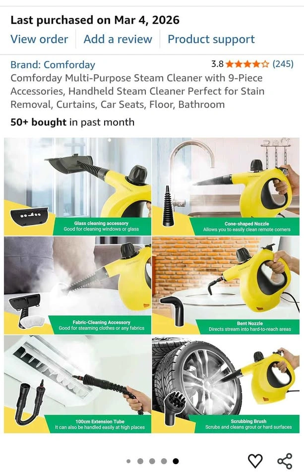 Handheld Multi-Purpose Pressurized Steam Cleaner New in Box - photo 2