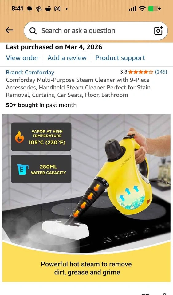 Handheld Multi-Purpose Pressurized Steam Cleaner New in Box - photo 3