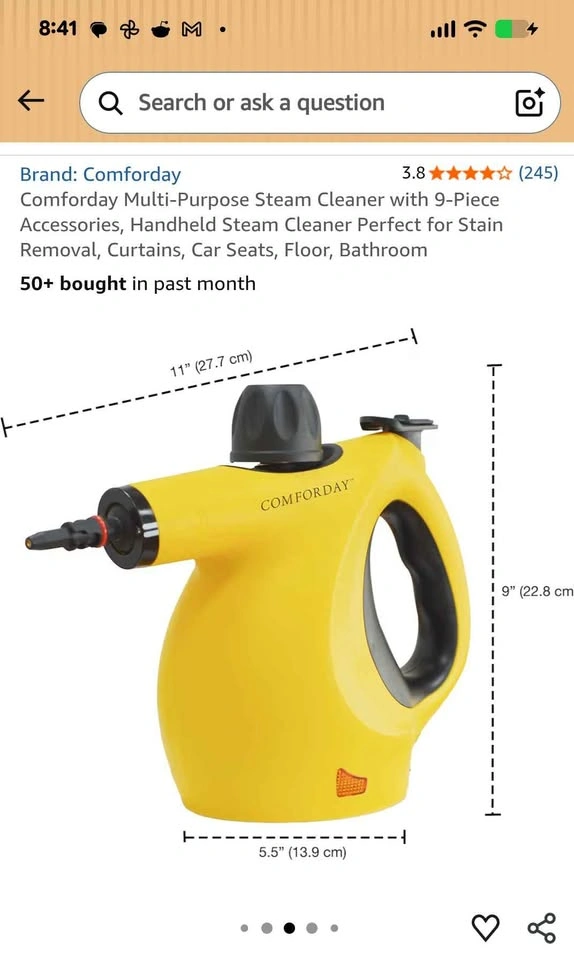 Handheld Multi-Purpose Pressurized Steam Cleaner New in Box - photo 4