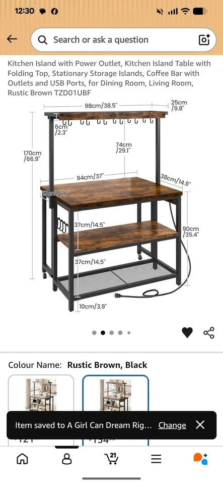 New in Box - Powered Kitchen Island/Coffee Bar - photo 3